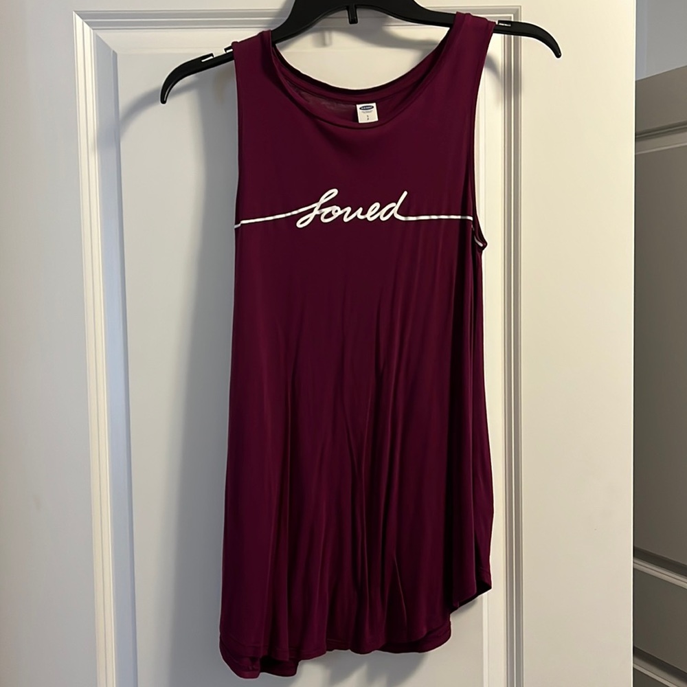 Purple/Maroon Womens Old Navy Tank “loved”